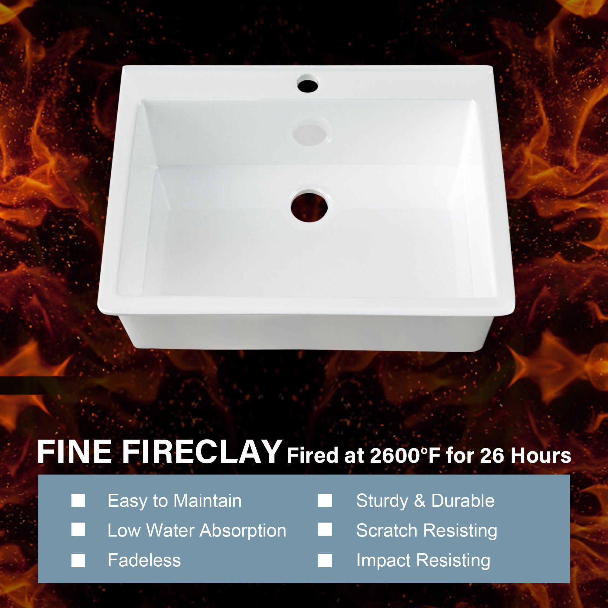 White Kitchen Sink 30 Inch 1 Hole - Outdoor Kitchen Sink Drop In 30"x22",9" Deep Laundry Sink,Fireclay Topmount Kitchen Sink Single Bowl, w Accessories,for Kitchen & Island & Outdoor & Laundry - Miuara LLC