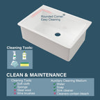 White Kitchen Sink 30 Inch 1 Hole - Outdoor Kitchen Sink Drop In 30"x22",9" Deep Laundry Sink,Fireclay Topmount Kitchen Sink Single Bowl, w Accessories,for Kitchen & Island & Outdoor & Laundry - Miuara LLC