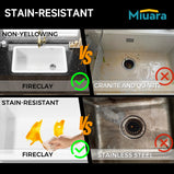 White Undermount Kitchen Sink 32 Inch - Large Topmount Fireclay Drop In Sink 32"x19"x10", Dual Mount Heavy Duty Deep Single Bowl, with 2 Custom Accessories, Glossy White, for Kitchen