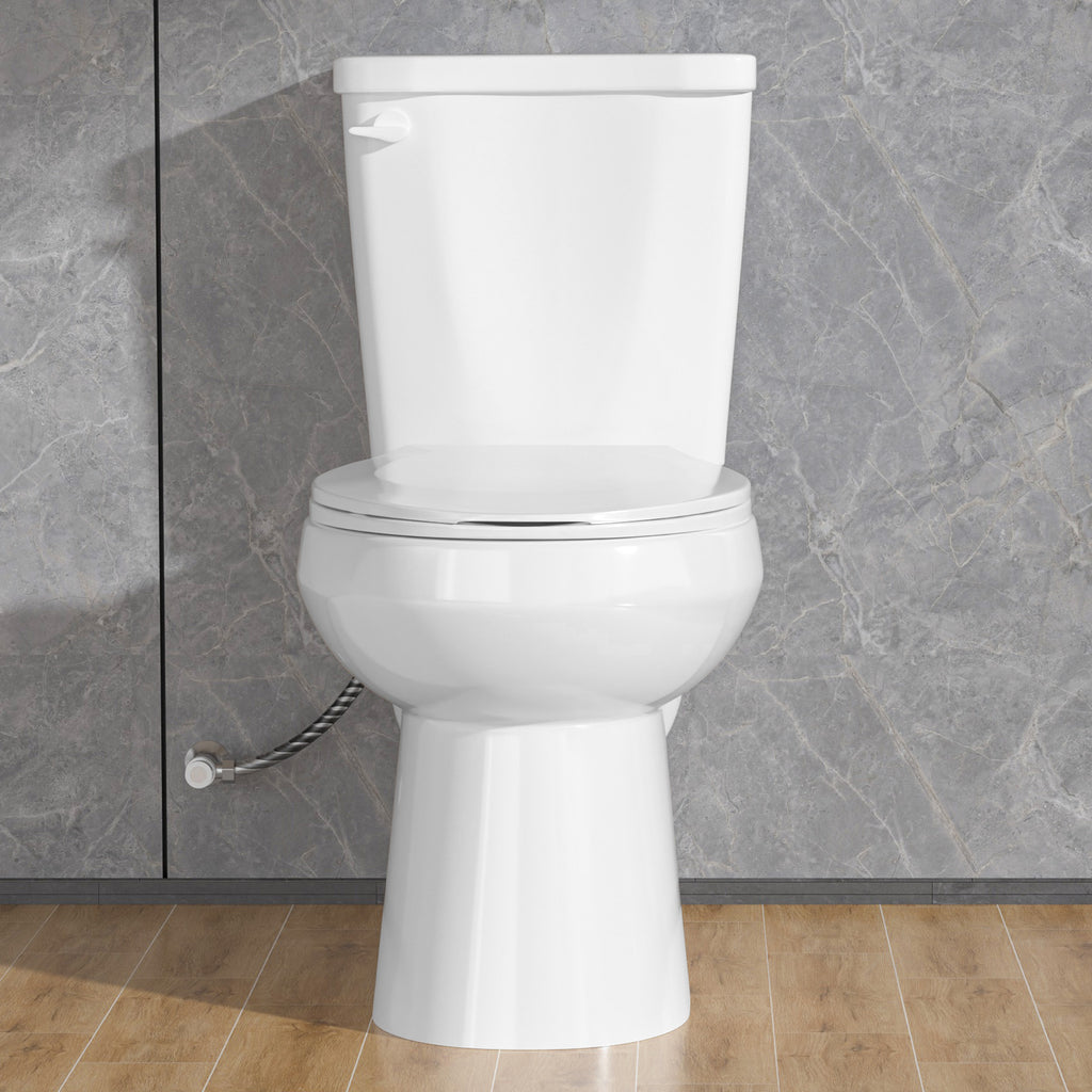 17 Inch Compact Tall Toilets for Bathrooms,ADA Comfort Chair Height Seat for Seniors,Two Piece Toilets Seat Height 17.5 Inch,Tornado Single Flush 1.28 GPF,12 Inch Rough-in