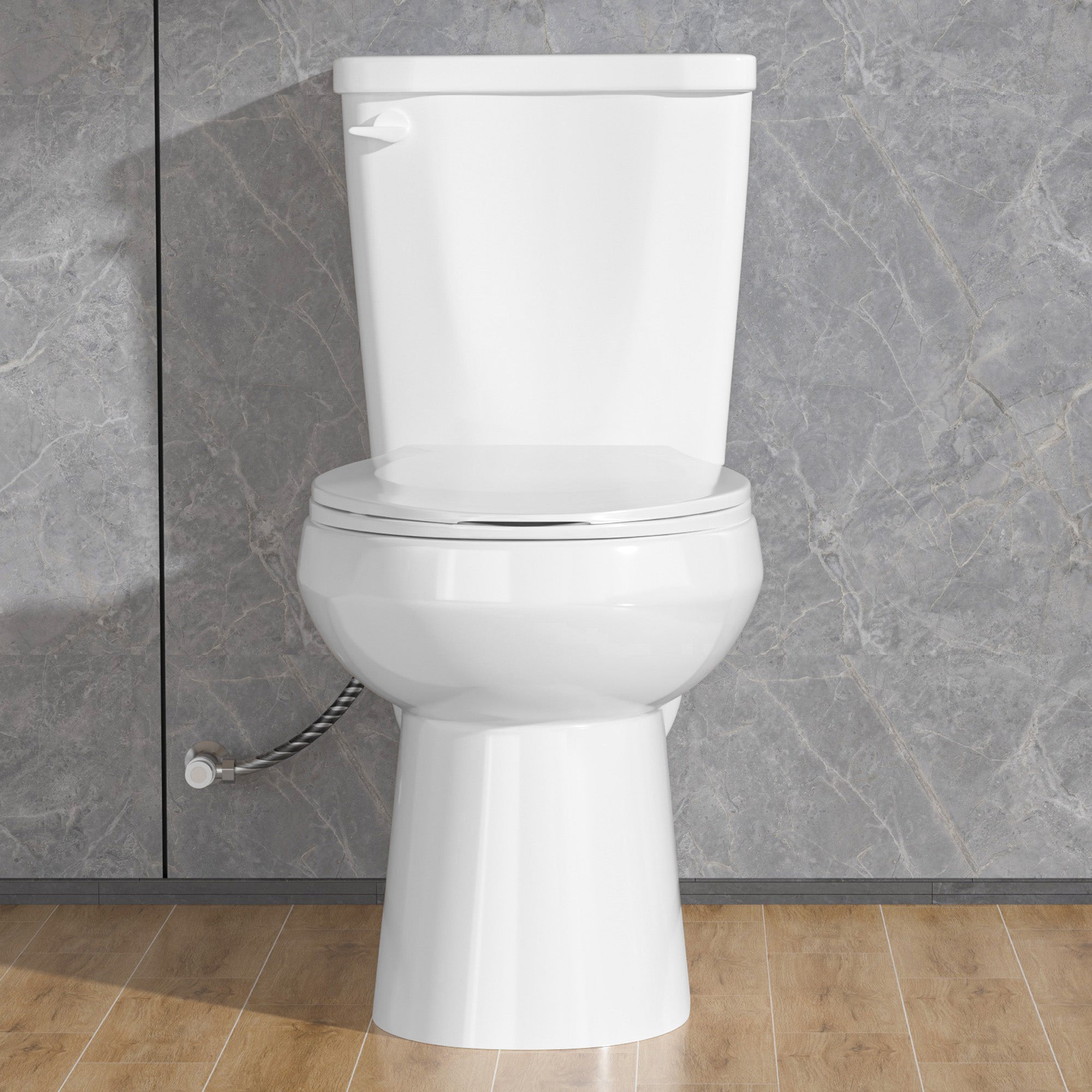 17 Inch Compact Tall Toilets for Bathrooms,ADA Comfort Chair Height Seat for Seniors,Two Piece Toilets Seat Height 17.5 Inch,Tornado Single Flush 1.28 GPF,12 Inch Rough-in