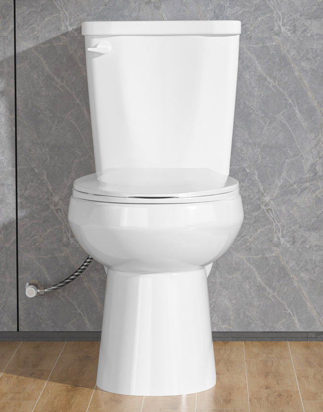 17 Inch Compact Tall Toilets for Bathrooms,ADA Comfort Chair Height Seat for Seniors,Two Piece Toilets Seat Height 17.5 Inch,Tornado Single Flush 1.28 GPF,12 Inch Rough-in