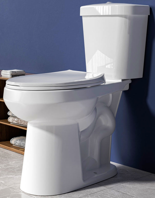 Compact Tall Toilet 20 Inch for Seniors - 1.1/1.6 GPF Dual Flush, Two Piece ADA High Toilet for Small Bathroom Space, 19 Inch Bowl Height, 20 Inch Seat Height, 12" Rough In, White
