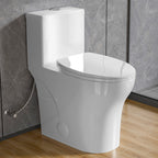 Elongated Modern Tall Toilet 19 Inch for Seniors, Powerful Tornado Flush Skirted High Toilet for Bathroom,One Piece Water Saving Dual Flush 1.0/1.28 GPF,Comfort ADA Bowl Heigh 18 Inch