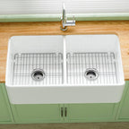 Miuara Farmhouse Sink Farm Sink Undermount Kitchen Sinks Fireclay Sink Decor Fluted Apron Sink - Miuara LLC