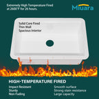 White Undermount Workstation Kitchen Sink 33 Inch - Large Topmount Fireclay Drop In Sink 33"x19"x10", Dual Mount Heavy Duty Deep Single Bowl, with 4 Custom Accessories, for Kitchen, Island