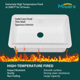 White Undermount Workstation Kitchen Sink 33 Inch - Large Topmount Fireclay Drop In Sink 33"x19"x10", Dual Mount Heavy Duty Deep Single Bowl, with 4 Custom Accessories, for Kitchen, Island