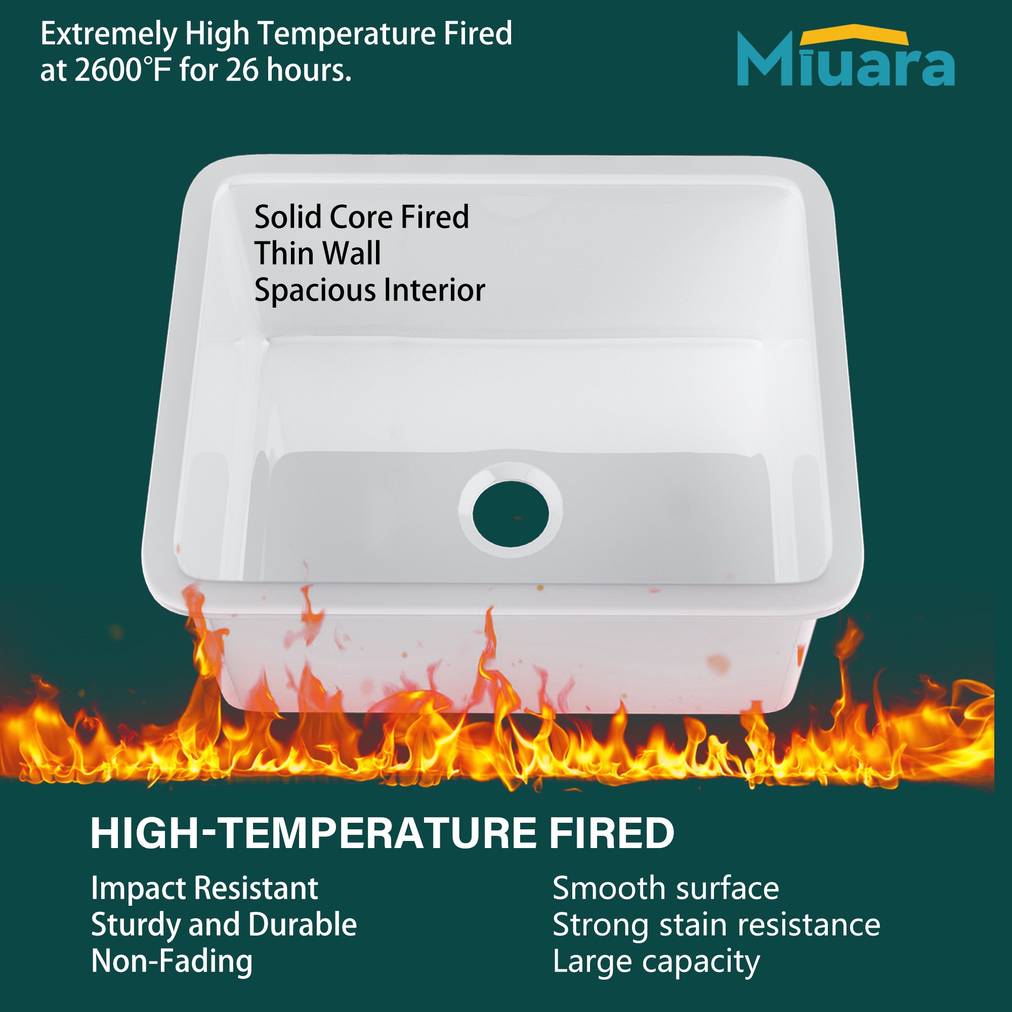 White Undermount Kitchen Sink 24 Inch - Small Topmount Fireclay Bar Sink Drop In 24"x19"x11", Dual Mount Deep Single Bowl, w 2 Accessories, Glossy White, for Kitchen & Laundry & Small Space