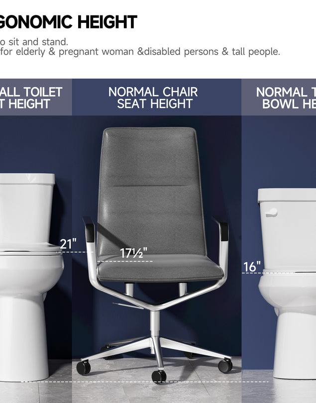 Elongated Tall Toilet 20 Inch for Seniors - 1.1/1.6 GPF Dual Flush Two Piece ADA High Toilet for Bathroom, 19 Inch Bowl Height, 20 Inch Seat Height, 12" Rough In, White