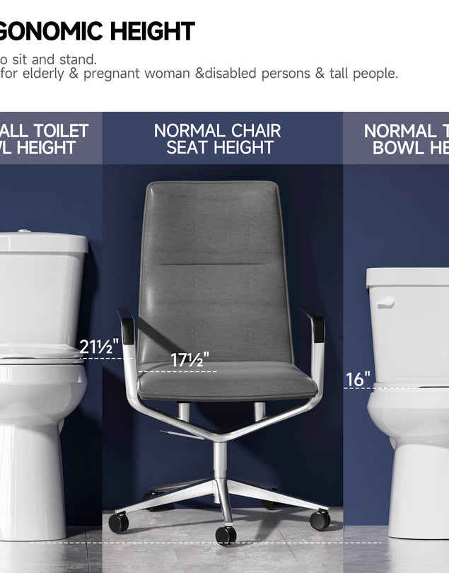Extra Tall Elongated Toilet 22 Inch for Seniors -1.1/1.6 GPF Dual Flush Two Piece Comfort High Toilet, Bowl Height 21 Inch, Seat Height 22”, 12” Rough In, White, for Bathroom