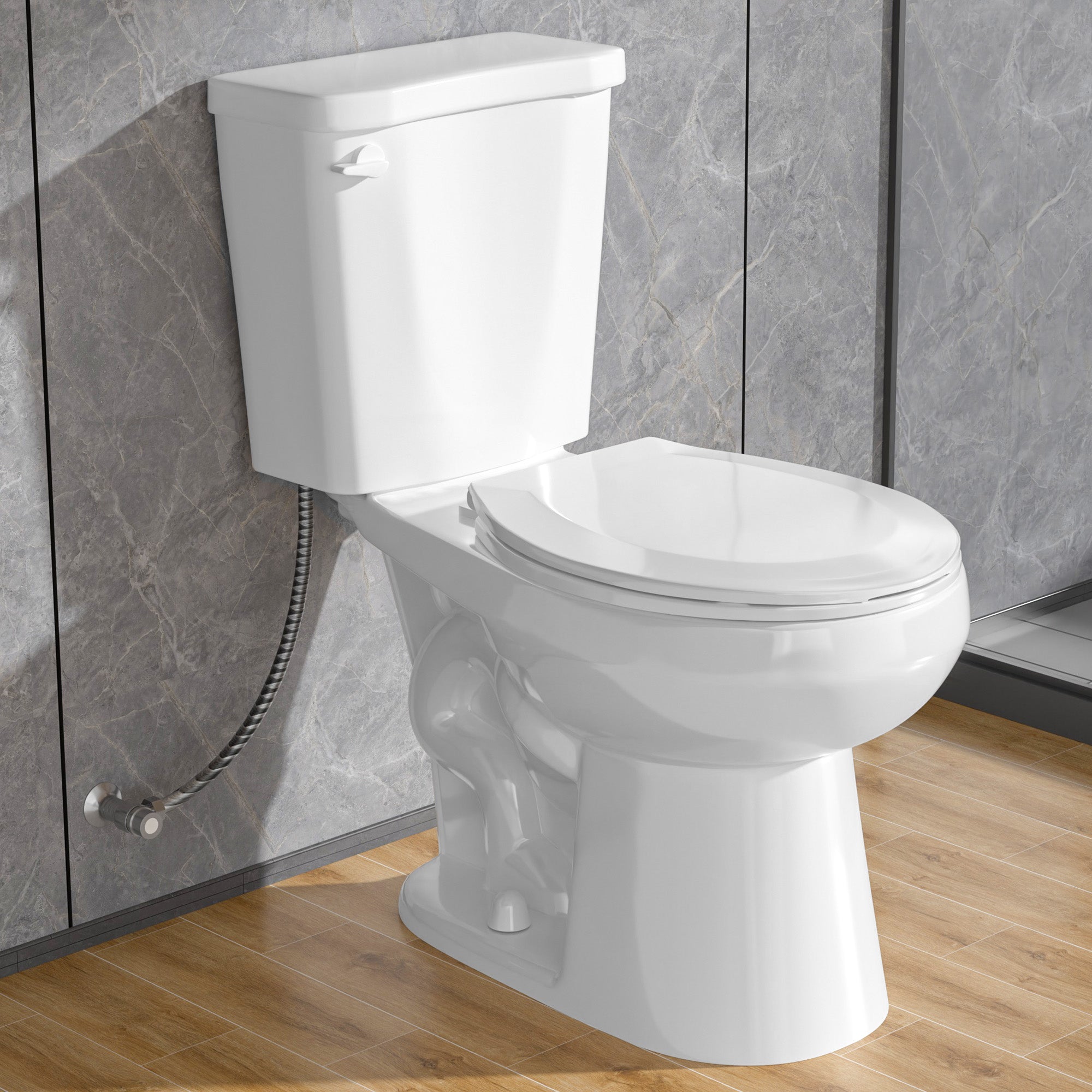 17 Inch Compact Tall Toilets for Bathrooms,ADA Comfort Chair Height Seat for Seniors,Two Piece Toilets Seat Height 17.5 Inch,Tornado Single Flush 1.28 GPF,12 Inch Rough-in