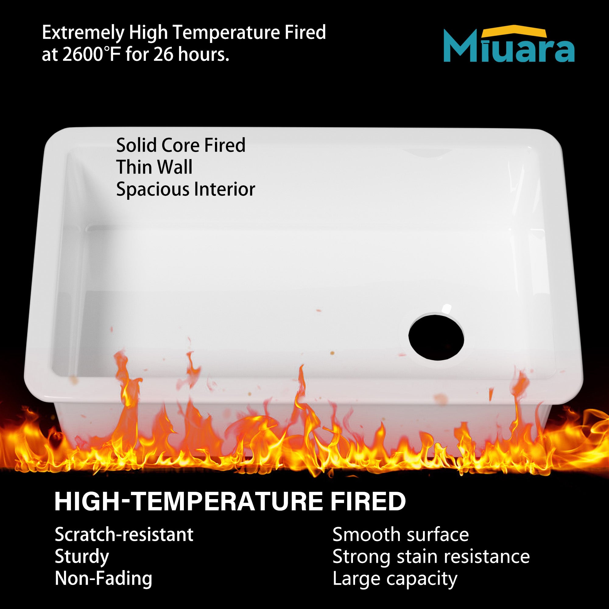 White Undermount Kitchen Sink 32 Inch - Large Topmount Fireclay Drop In Sink 32"x19"x10", Dual Mount Heavy Duty Deep Single Bowl, with 2 Custom Accessories, Glossy White, for Kitchen