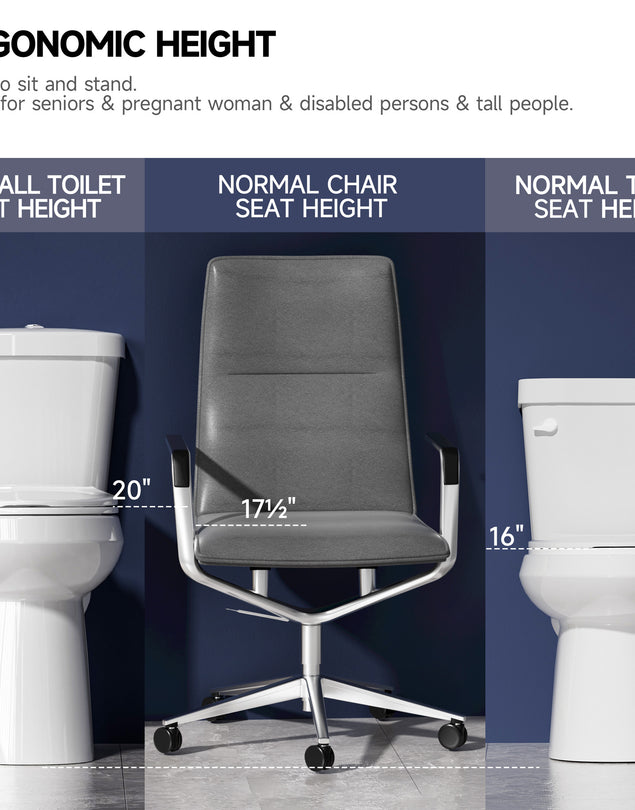 Elongated Tall Toilet 20 Inch for Seniors - 1.1/1.6 GPF Dual Flush Two Piece ADA High Toilet for Bathroom, 19 Inch Bowl Height, 20 Inch Seat Height, 12" Rough In, White