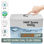 Elongated One Piece Toilets with 17 Inch ADA Comfort Seat Height for Seniors, Modern Toilet with 1.0/1.28 GPF Tornado Dual Flush Water Saving, 12 Inch Rougn In