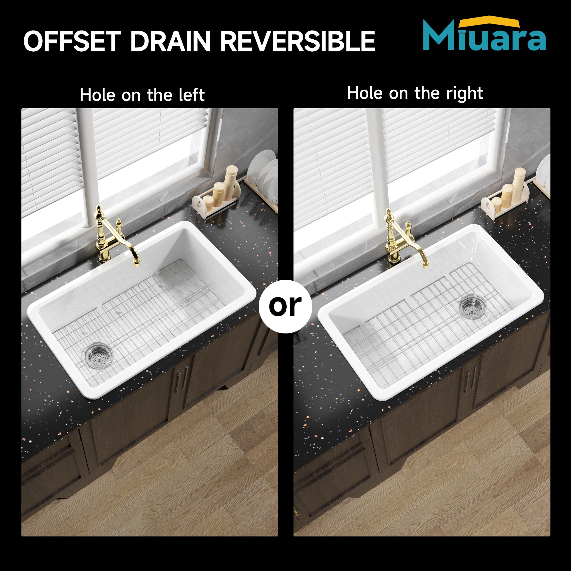 White Undermount Kitchen Sink 32 Inch - Large Topmount Fireclay Drop In Sink 32"x19"x10", Dual Mount Heavy Duty Deep Single Bowl, with 2 Custom Accessories, Glossy White, for Kitchen