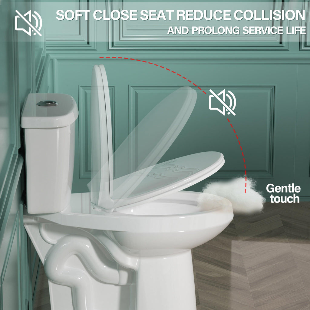 21 Inch Tall Toilets Elongated Toilet Extra High Toilets for Seniors Toilets for Bathrooms Comfort Height Elongated Toilet for Elderly, Two-Piece Dual Flush 1.1/1.6 GPF 12” Rough In - Miuara LLC
