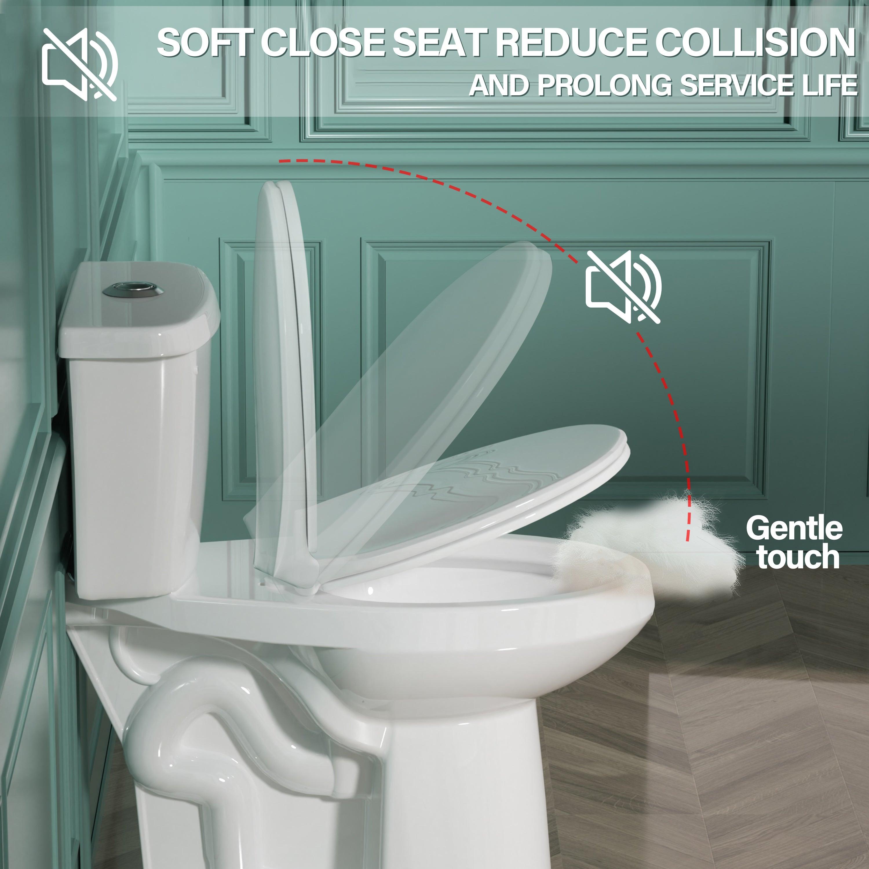 21 Inch Tall Toilets Elongated Toilet Extra High Toilets for Seniors Toilets for Bathrooms Comfort Height Elongated Toilet for Elderly, Two-Piece Dual Flush 1.1/1.6 GPF 12” Rough In - Miuara LLC