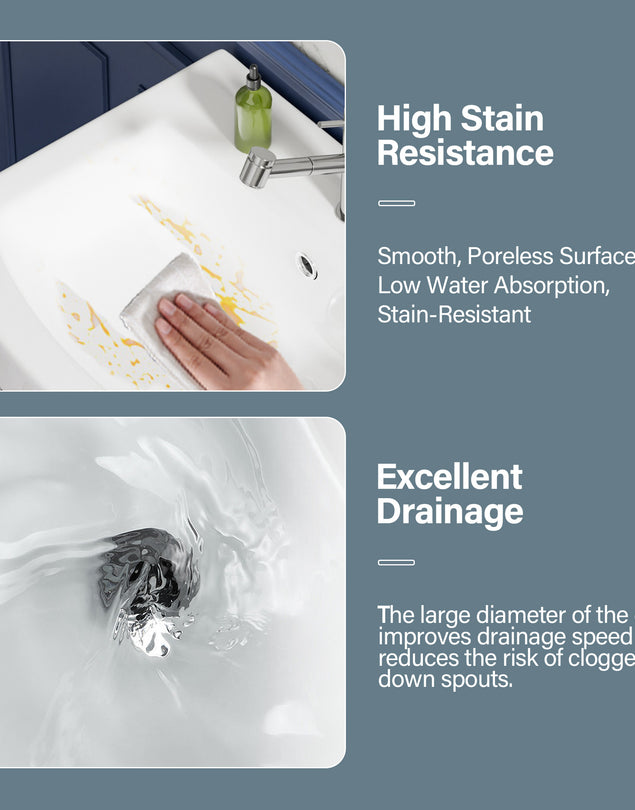 Pedestal Sink 22 Inch - 1 Hole Porcelain Pedestal Sink Combo for Bathroom, 22"Dx17"Wx34.5"H, White Color, with 1 Overflow Hole & 1 Faucet Hole Visit the Miuara Store