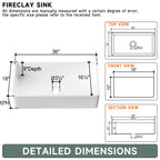 91.44cm Oversized Apron-Front Kitchen Sink   91.44cm × 45.72cm × 25.4cm double-sided apron-front single bowl, undermount installation. Made of solid fireclay in bright white, this farmhouse-style sink is durable and ideal for kitchens.
