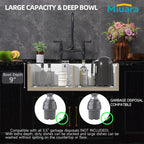 Farmhouse Workstation Sink, 76.2 cm, Suitable for Kitchen - White Apron-Front Fireclay Kitchen Sink, Double-Sided, 76.2 cm × 50.8 cm × 25.4 cm, Farmhouse-Style Heavy-Duty Deep Single Bowl