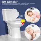 Elongated Tall Toilet 20 Inch for Seniors - 1.1/1.6 GPF Dual Flush Two Piece ADA High Toilet for Bathroom, 19 Inch Bowl Height, 20 Inch Seat Height, 12" Rough In, White