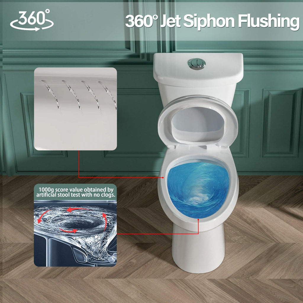 21 Inch Tall Toilets Elongated Toilet Extra High Toilets for Seniors Toilets for Bathrooms Comfort Height Elongated Toilet for Elderly, Two-Piece Dual Flush 1.1/1.6 GPF 12” Rough In - Miuara LLC