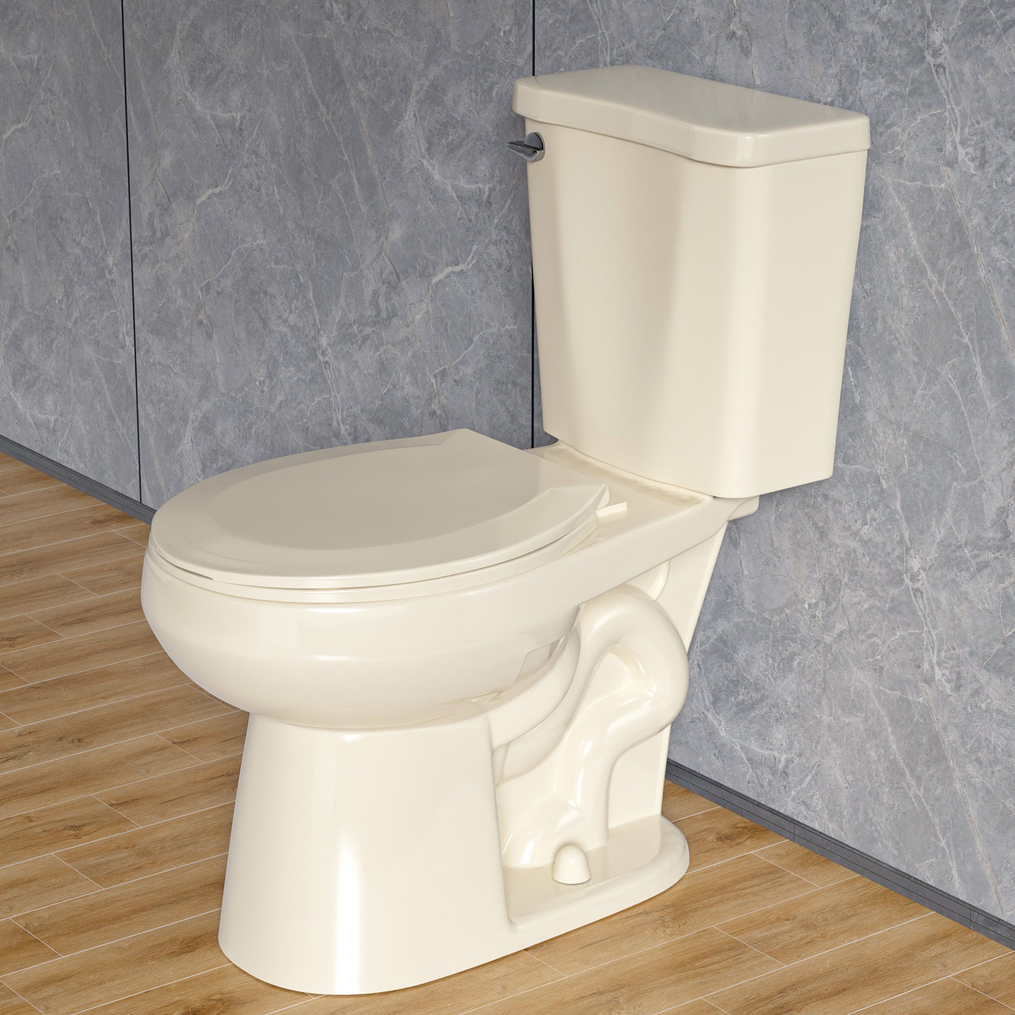 17 Inch Compact Tall Toilets for Bathrooms,ADA Comfort Chair Height Seat for Seniors,Two Piece Toilets Seat Height 17.5 Inch,Tornado Single Flush 1.28 GPF,12 Inch Rough-in