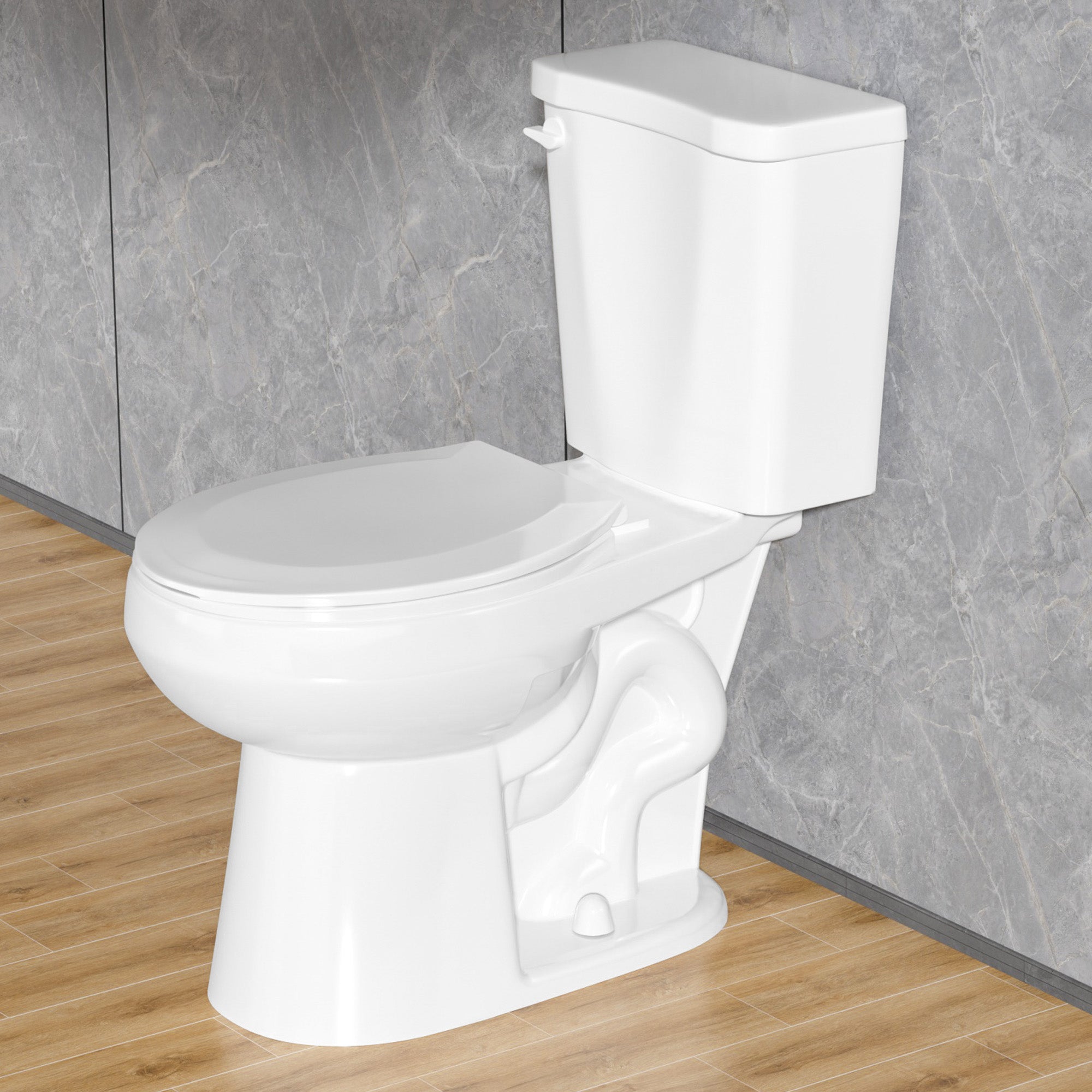 17 Inch Compact Tall Toilets for Bathrooms,ADA Comfort Chair Height Seat for Seniors,Two Piece Toilets Seat Height 17.5 Inch,Tornado Single Flush 1.28 GPF,12 Inch Rough-in