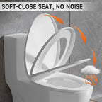 Elongated Modern Tall Toilet 19 Inch for Seniors, Powerful Tornado Flush Skirted High Toilet for Bathroom,One Piece Water Saving Dual Flush 1.0/1.28 GPF,Comfort ADA Bowl Heigh 18 Inch