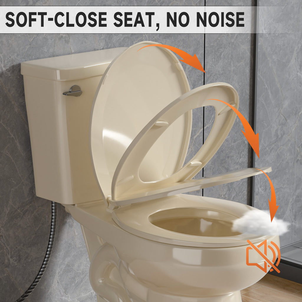 17 Inch Compact Tall Toilets for Bathrooms,ADA Comfort Chair Height Seat for Seniors,Two Piece Toilets Seat Height 17.5 Inch,Tornado Single Flush 1.28 GPF,12 Inch Rough-in