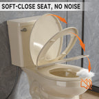 17 Inch Compact Tall Toilets for Bathrooms,ADA Comfort Chair Height Seat for Seniors,Two Piece Toilets Seat Height 17.5 Inch,Tornado Single Flush 1.28 GPF,12 Inch Rough-in