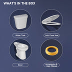  Extra Tall 22" Comfort Height Toilet for Seniors – Elongated, Dual Flush 1.1/1.6 GPF, 12" Rough-In, Two-Piece Bathroom Toilet