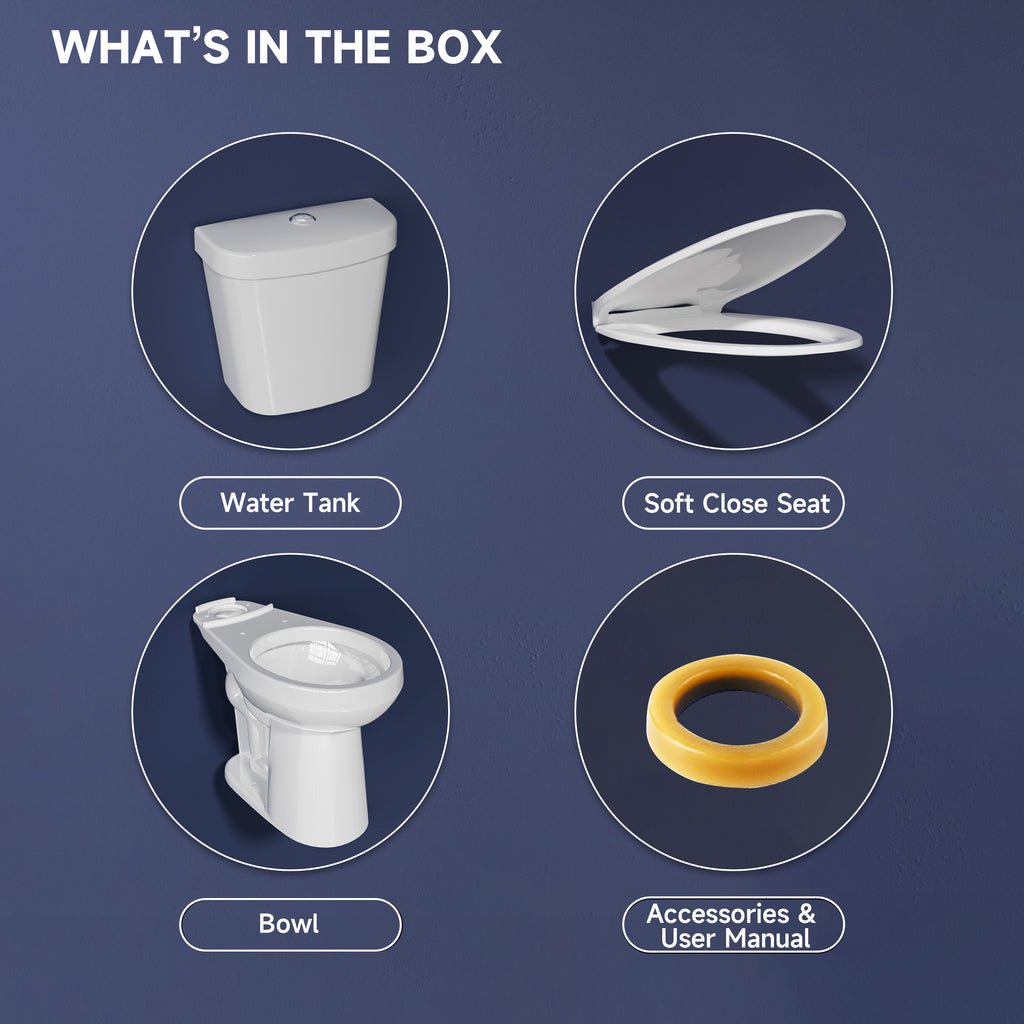 Extra Tall Elongated Toilet 22 Inch for Seniors -1.1/1.6 GPF Dual Flush Two Piece Comfort High Toilet, Bowl Height 21 Inch, Seat Height 22”, 12” Rough In, White, for Bathroom