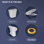 48.2cm Tall Comfort Toilet | ADA-Certified Dual Flush Water-Saving System | 30.5cm Rough-In Two-Piece Glossy White | Ideal for Small Bath Spaces & Elderly Users