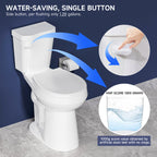 Elongated Tall Toilet 20 Inch for Seniors - 1.1/1.6 GPF Dual Flush Two Piece ADA High Toilet for Bathroom, 19 Inch Bowl Height, 20 Inch Seat Height, 12" Rough In, White