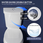  Extra Tall 22" Comfort Height Toilet for Seniors – Elongated, Dual Flush 1.1/1.6 GPF, 12" Rough-In, Two-Piece Bathroom Toilet