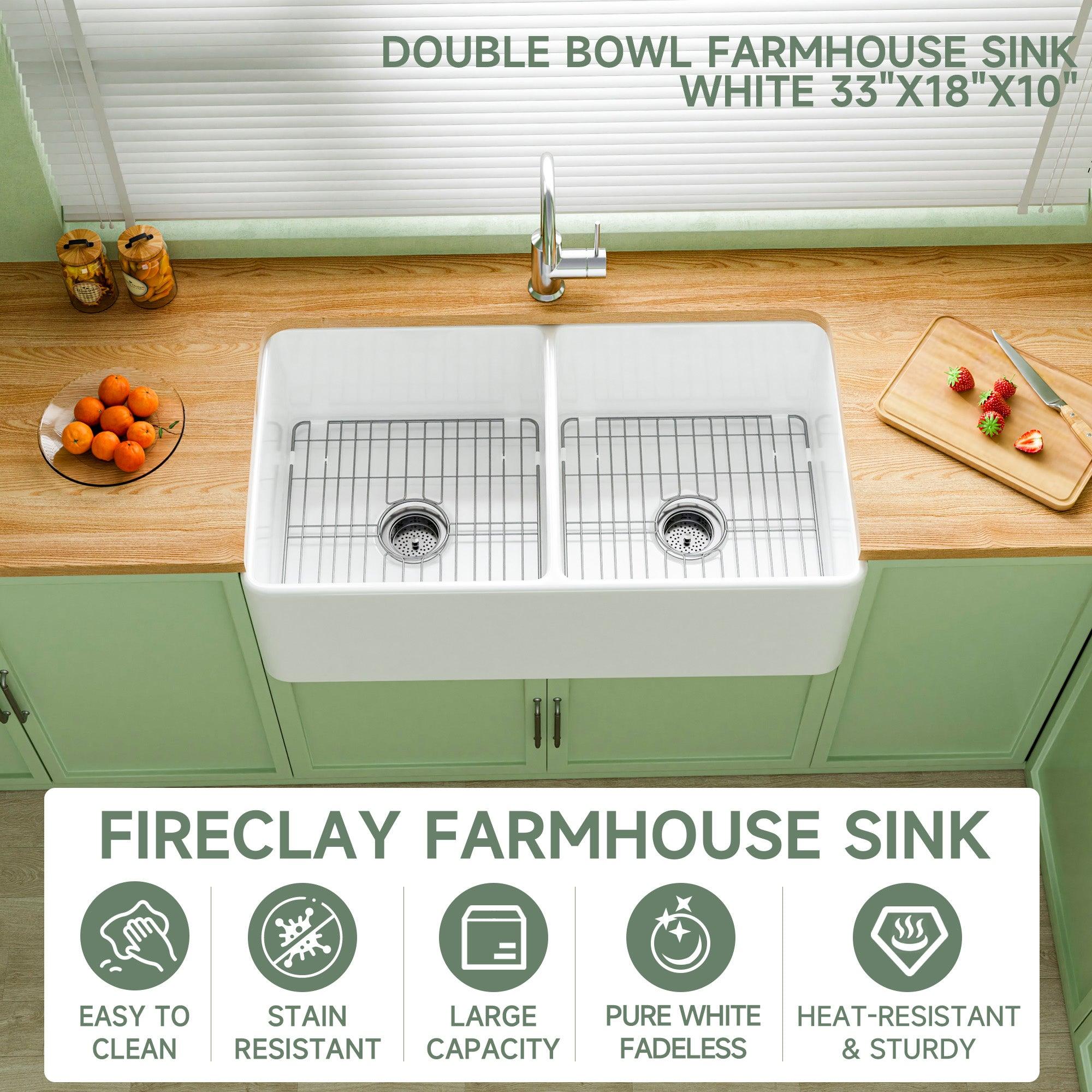 Miuara Farmhouse Sink Farm Sink Undermount Kitchen Sinks Fireclay Sink Decor Fluted Apron Sink - Miuara LLC