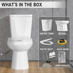 17 Inch Compact Tall Toilets for Bathrooms,ADA Comfort Chair Height Seat for Seniors,Two Piece Toilets Seat Height 17.5 Inch,Tornado Single Flush 1.28 GPF,12 Inch Rough-in