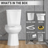 17 Inch Compact Tall Toilets for Bathrooms,ADA Comfort Chair Height Seat for Seniors,Two Piece Toilets Seat Height 17.5 Inch,Tornado Single Flush 1.28 GPF,12 Inch Rough-in