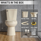 17 Inch Compact Tall Toilets for Bathrooms,ADA Comfort Chair Height Seat for Seniors,Two Piece Toilets Seat Height 17.5 Inch,Tornado Single Flush 1.28 GPF,12 Inch Rough-in