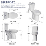 Elongated Tall Toilet 20 Inch for Seniors - 1.1/1.6 GPF Dual Flush Two Piece ADA High Toilet for Bathroom, 19 Inch Bowl Height, 20 Inch Seat Height, 12" Rough In, White