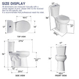 Extra Tall Elongated Toilet 22 Inch for Seniors -1.1/1.6 GPF Dual Flush Two Piece Comfort High Toilet, Bowl Height 21 Inch, Seat Height 22”, 12” Rough In, White, for Bathroom
