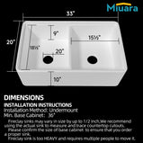 Farmhouse Workstation Sink, 76.2 cm, Suitable for Kitchen - White Apron-Front Fireclay Kitchen Sink, Double-Sided, 76.2 cm × 50.8 cm × 25.4 cm, Farmhouse-Style Heavy-Duty Deep Single Bowl