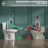 21 Inch Tall Toilets Elongated Toilet Extra High Toilets for Seniors Toilets for Bathrooms Comfort Height Elongated Toilet for Elderly, Two-Piece Dual Flush 1.1/1.6 GPF 12” Rough In - Miuara LLC