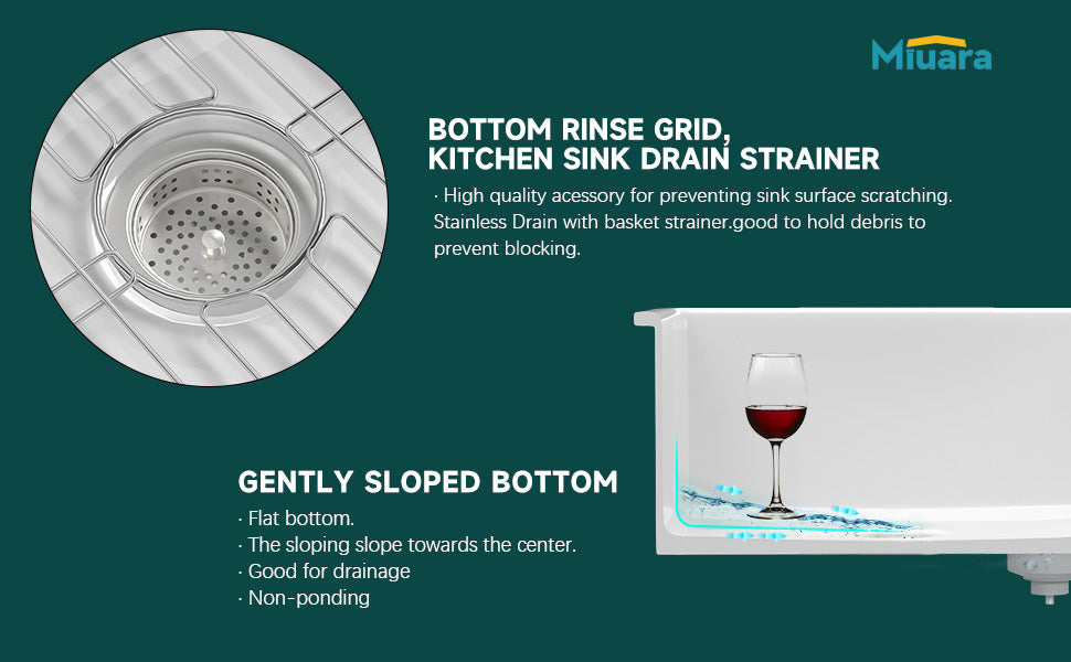 White Undermount Workstation Kitchen Sink 33 Inch - Large Topmount Fireclay Drop In Sink 33"x19"x10", Dual Mount Heavy Duty Deep Single Bowl, with 4 Custom Accessories, for Kitchen, Island