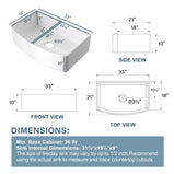 Miuara Farmhouse Sink Farm Sink Farmhouse Kitchen Sink Fireclay Sink Curved Apron Sink Undermount Kitchen Sink - Miuara LLC