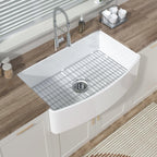 Miuara Farmhouse Sink Farm Sink Farmhouse Kitchen Sink Fireclay Sink Curved Apron Sink Undermount Kitchen Sink - Miuara LLC