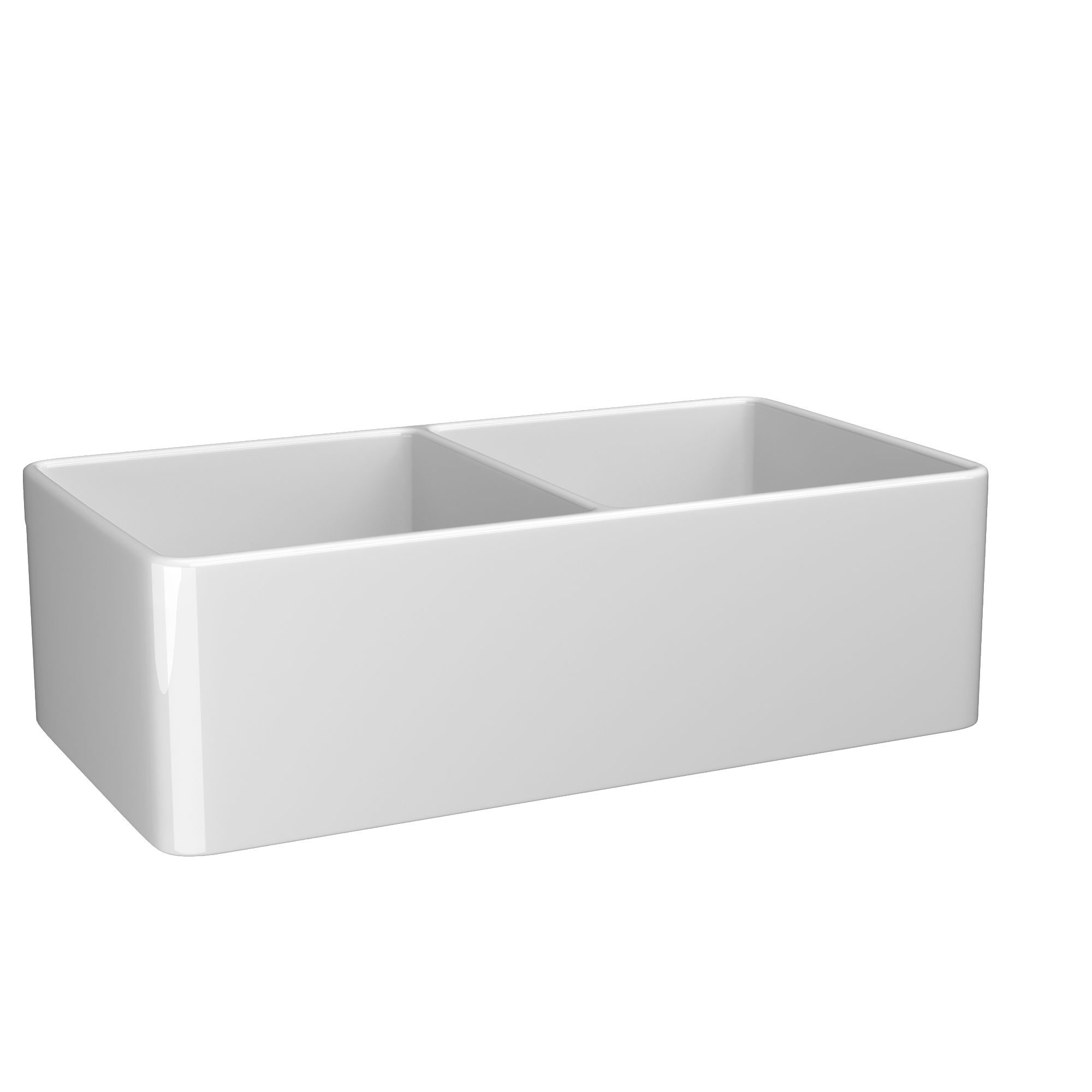 33" White Double-Bowl Farmhouse Apron-Front Sink Reversible Apron Design | 83.82×45.72×25.40 cm | Undermount Mounting | 50/50 Split Bowls | Heavy-Duty Solid Fireclay Construction | Perfect for Home Kitchens