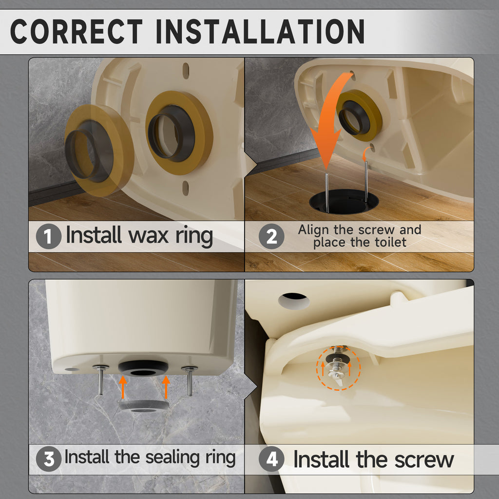 17 Inch Compact Tall Toilets for Bathrooms,ADA Comfort Chair Height Seat for Seniors,Two Piece Toilets Seat Height 17.5 Inch,Tornado Single Flush 1.28 GPF,12 Inch Rough-in