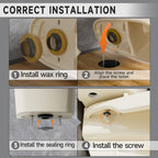 17 Inch Compact Tall Toilets for Bathrooms,ADA Comfort Chair Height Seat for Seniors,Two Piece Toilets Seat Height 17.5 Inch,Tornado Single Flush 1.28 GPF,12 Inch Rough-in